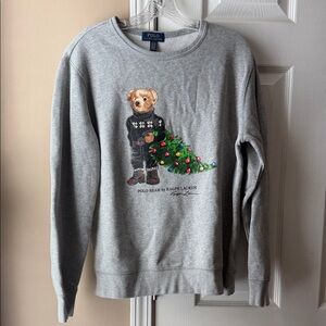Polo by Ralph Lauren Gray Bear & Christmas Tree Crewneck